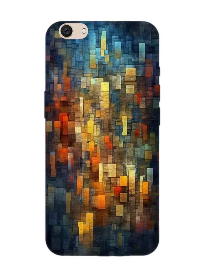 Printed Back Cover for Vivo V5 Plus Close Up Colorful Mosaic Squares Shapes