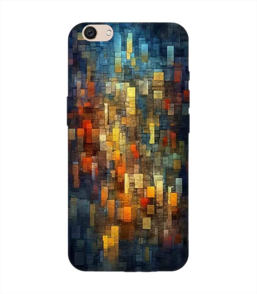 Printed Back Cover for Vivo V5 Plus Close Up Colorful Mosaic Squares Shapes
