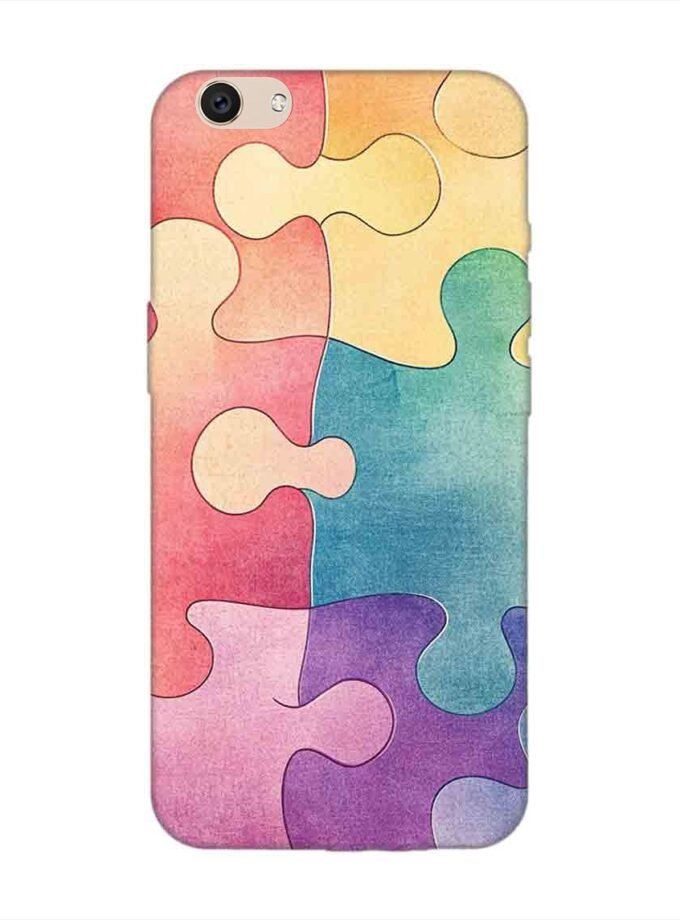 Printed Back Cover for Vivo V5 Plus Close Up Colorful Puzzle Piece