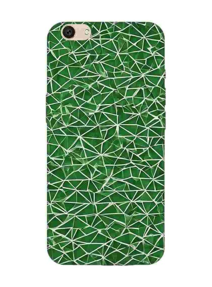 Printed Back Cover for Vivo V5 Plus Close Up Green White Geometric Pattern