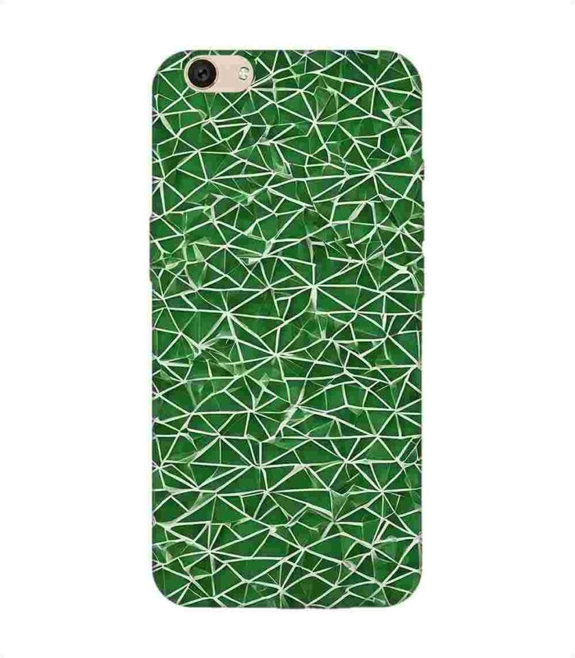 Printed Back Cover for Vivo V5 Plus Close Up Green White Geometric Pattern