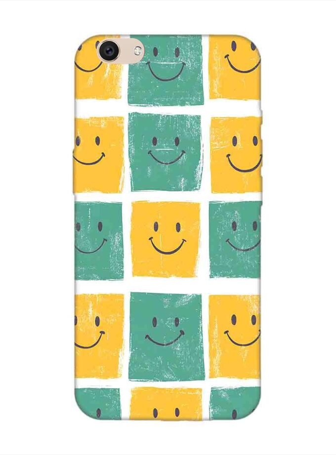 Printed Back Cover for Vivo V5 Plus Close Up Pattern Smiley Faces