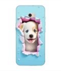 Printed Back Cover for Vivo V5 Close Up Dog Looking Out Hole Wall