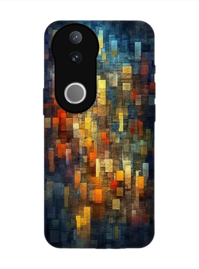 Printed Back Cover for Vivo V50 (5G) Close Up Colorful Mosaic Squares Shapes