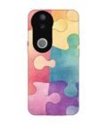 Printed Back Cover for Vivo V50 (5G) Close Up Colorful Puzzle Piece