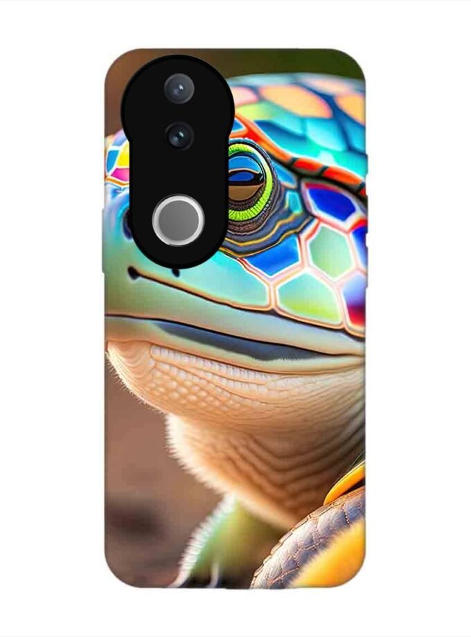 Printed Back Cover for Vivo V50 (5G) Close Up Cute Turtle