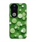 Printed Back Cover for Vivo V50 (5G) Close Up Green Background With White Polka Dots