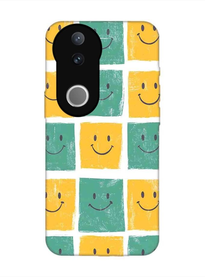 Printed Back Cover for Vivo V50 (5G) Close Up Pattern Smiley Faces