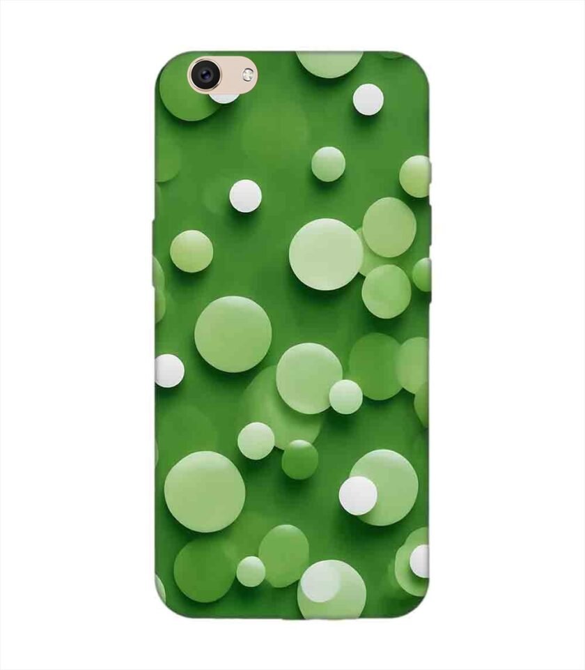 Printed Back Cover for Vivo V5S Close Up Green Background With White Polka Dots