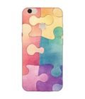 Printed Back Cover for Vivo V7 Plus Close Up Colorful Puzzle Piece