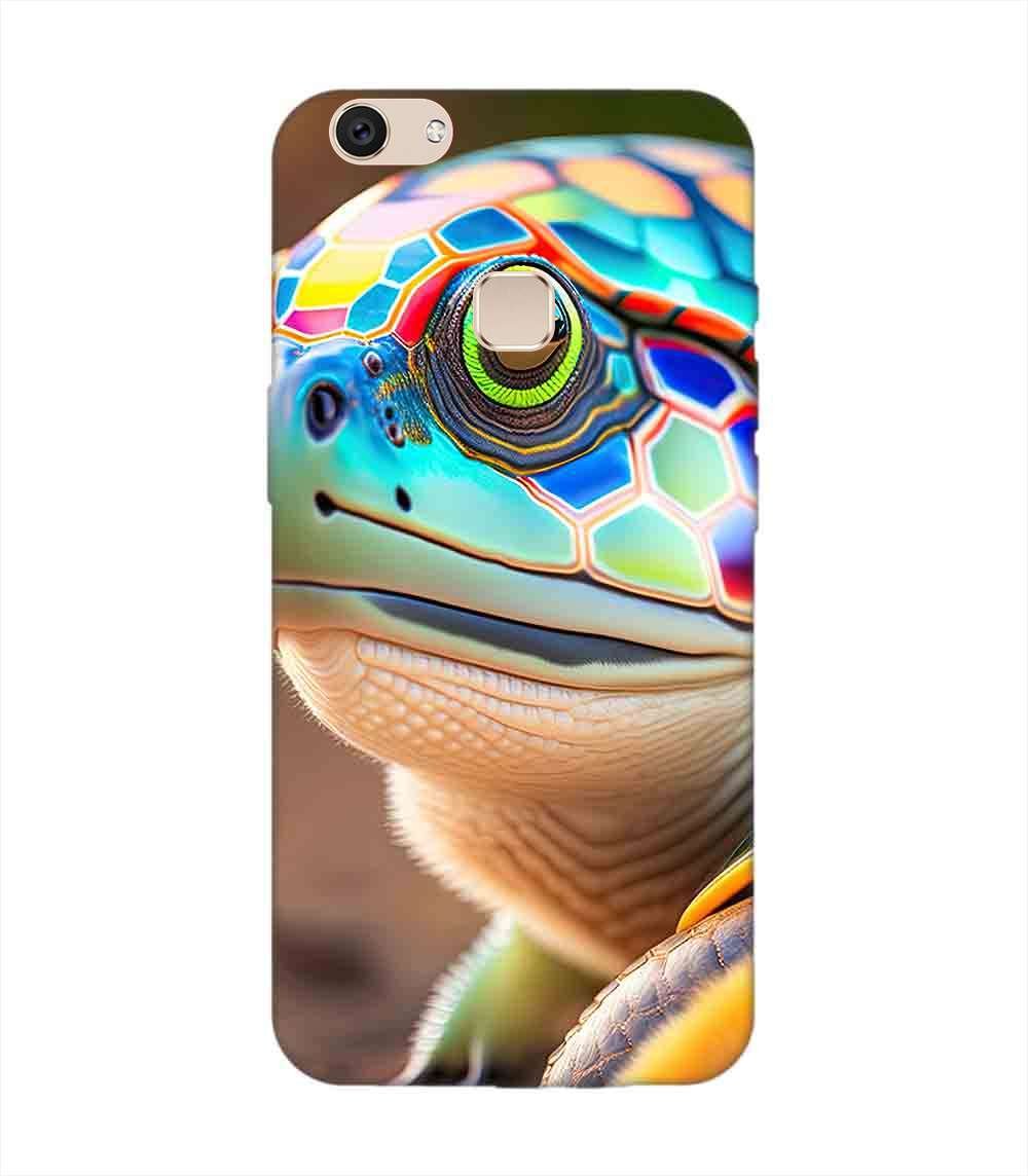 Printed Back Cover for Vivo V7 Plus Close Up Cute Turtle