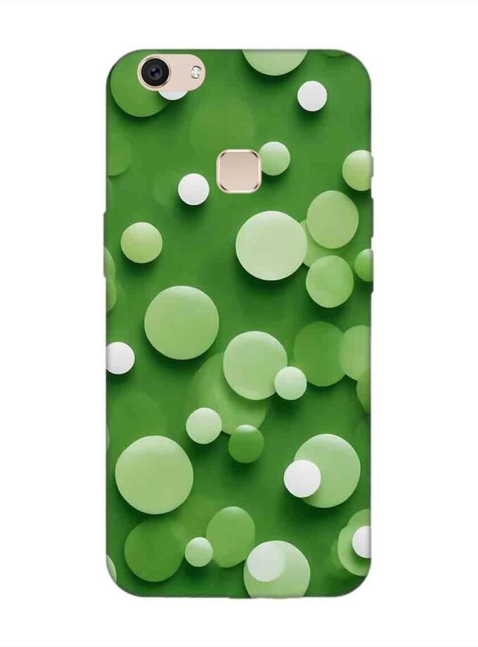 Printed Back Cover for Vivo V7 Plus Close Up Green Background With White Polka Dots