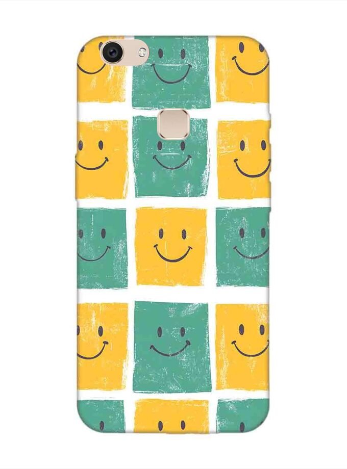 Printed Back Cover for Vivo V7 Plus Close Up Pattern Smiley Faces