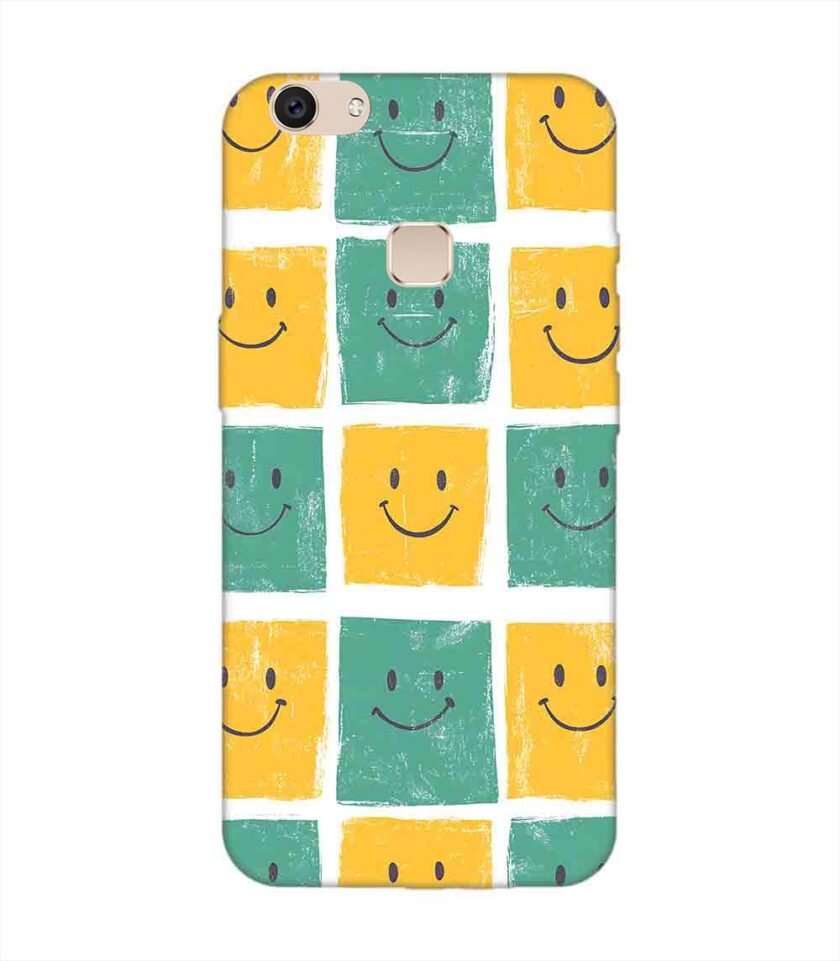 Printed Back Cover for Vivo V7 Plus Close Up Pattern Smiley Faces