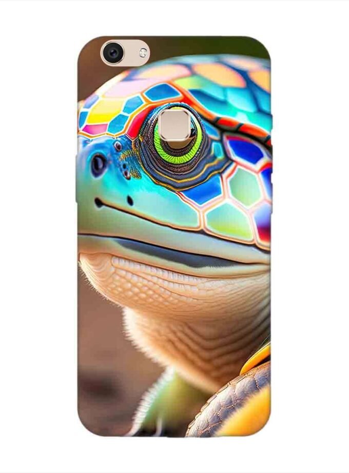 Printed Back Cover for Vivo V7 Close Up Cute Turtle