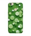 Printed Back Cover for Vivo V7 Close Up Green Background With White Polka Dots