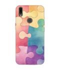 Printed Back Cover for Vivo V9 Close Up Colorful Puzzle Piece
