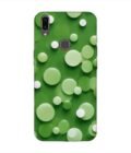 Printed Back Cover for Vivo V9 Close Up Green Background With White Polka Dots