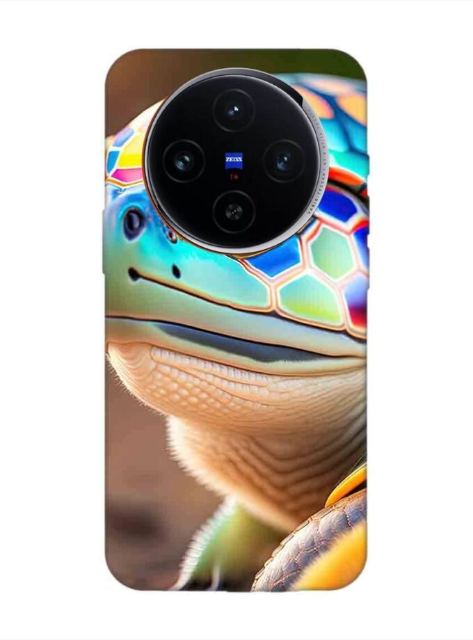 Printed Back Cover for Vivo X100 (5G) Close Up Cute Turtle