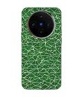 Printed Back Cover for Vivo X100 (5G) Close Up Green White Geometric Pattern