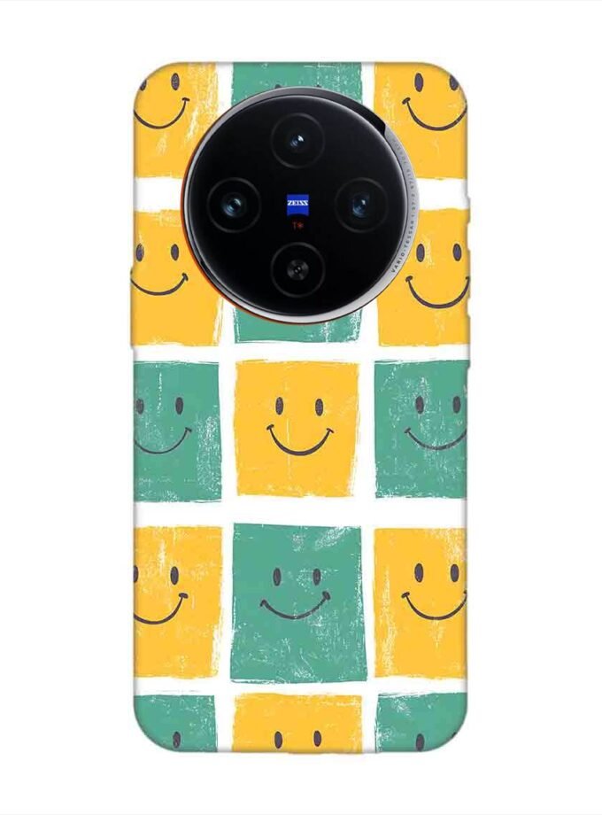 Printed Back Cover for Vivo X100 (5G) Close Up Pattern Smiley Faces