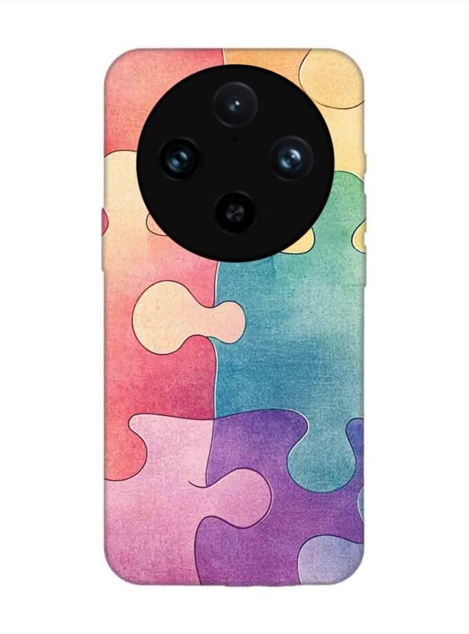Printed Back Cover for Vivo X100 Pro (5G) Close Up Colorful Puzzle Piece