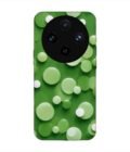Printed Back Cover for Vivo X100 Pro (5G) Close Up Green Background With White Polka Dots