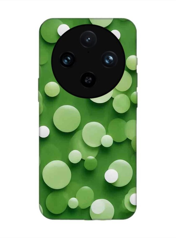 Printed Back Cover for Vivo X100 Pro (5G) Close Up Green Background With White Polka Dots