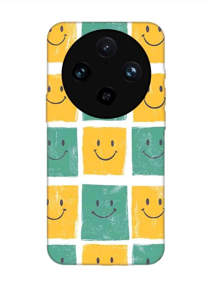 Printed Back Cover for Vivo X100 Pro (5G) Close Up Pattern Smiley Faces
