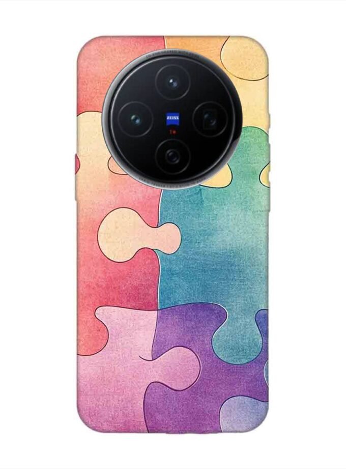 Printed Back Cover for Vivo X200 (5G) Close Up Colorful Puzzle Piece