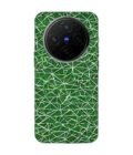Printed Back Cover for Vivo X200 (5G) Close Up Green White Geometric Pattern