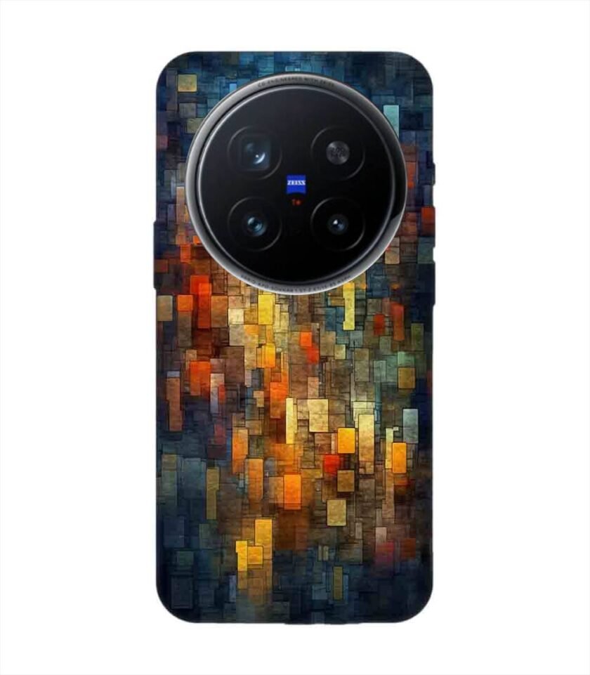 Printed Back Cover for Vivo X200 Pro (5G) Close Up Colorful Mosaic Squares Shapes