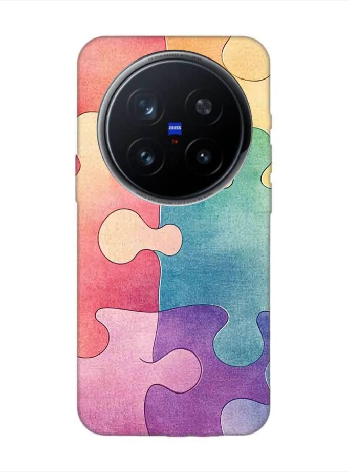 Printed Back Cover for Vivo X200 Pro (5G) Close Up Colorful Puzzle Piece