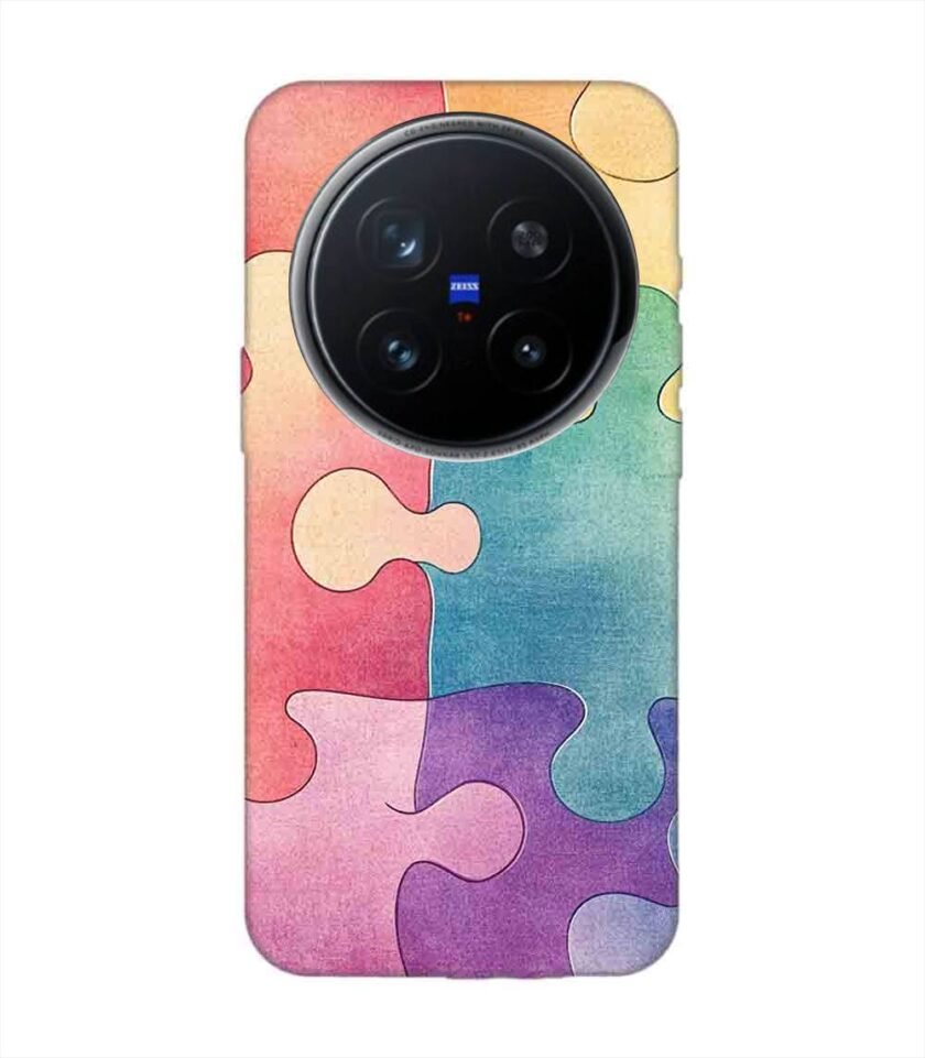 Printed Back Cover for Vivo X200 Pro (5G) Close Up Colorful Puzzle Piece