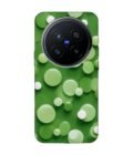 Printed Back Cover for Vivo X200 Pro (5G) Close Up Green Background With White Polka Dots