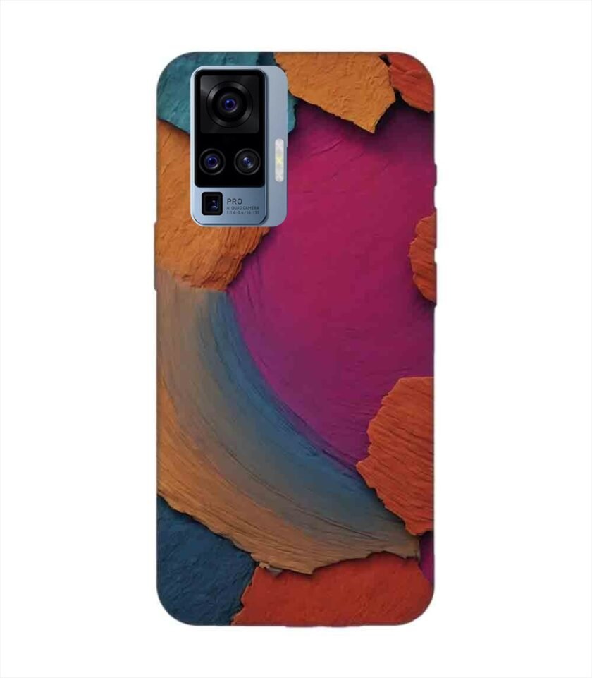 Printed Back Cover for Vivo X50 Pro Closeup Color Textured Surface