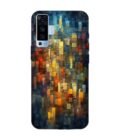 Printed Back Cover for Vivo X50 Close Up Colorful Mosaic Squares Shapes