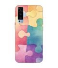 Printed Back Cover for Vivo X50 Close Up Colorful Puzzle Piece