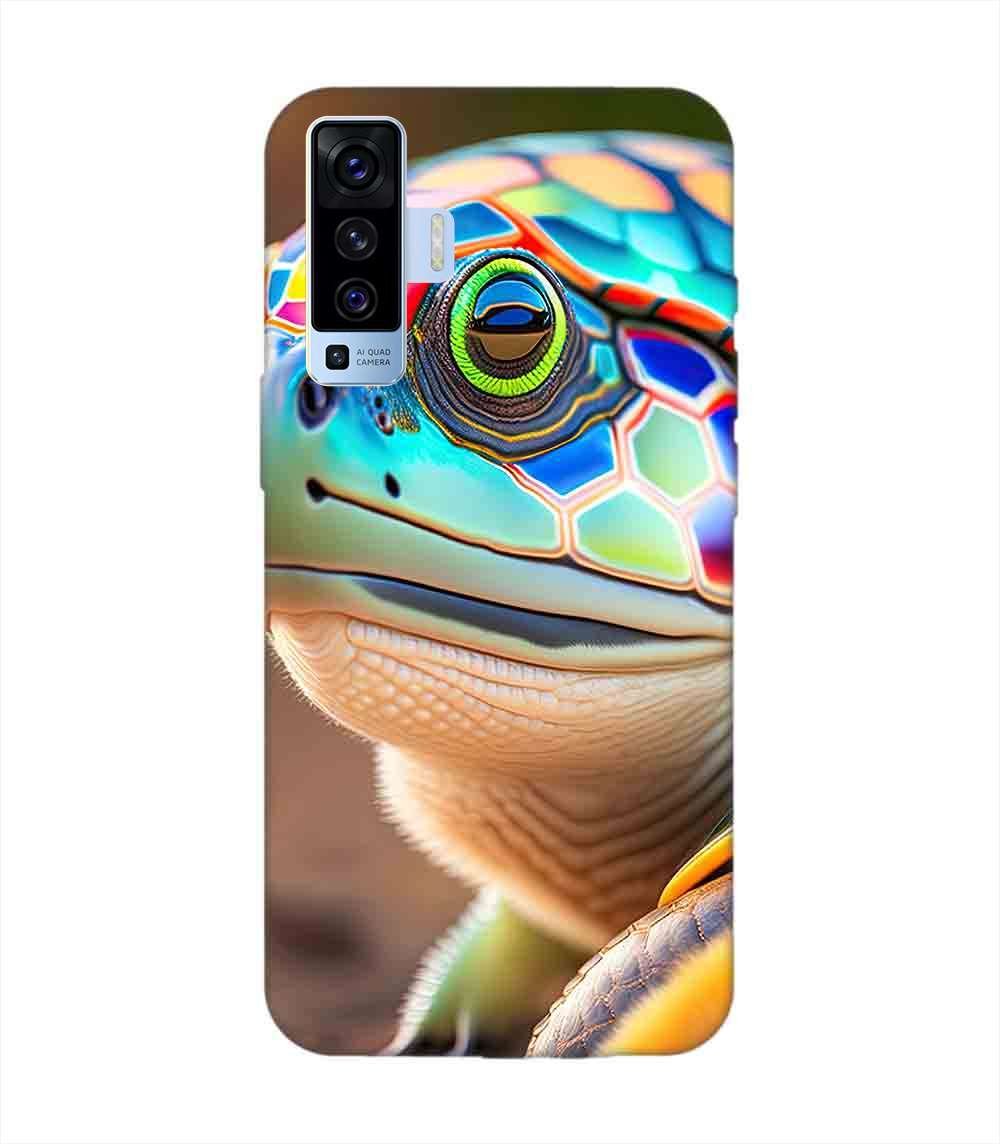 Printed Back Cover for Vivo X50 Close Up Cute Turtle
