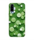 Printed Back Cover for Vivo X50 Close Up Green Background With White Polka Dots
