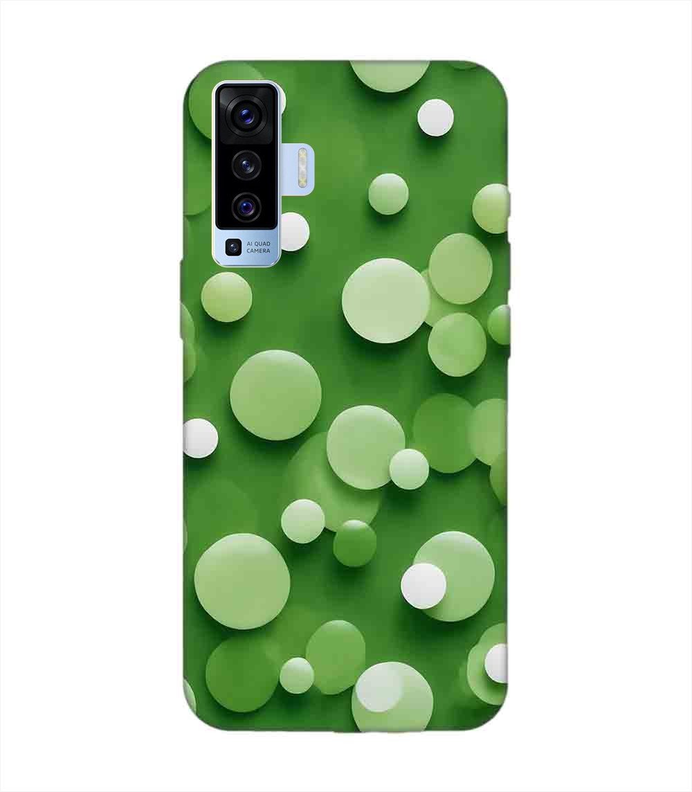 Printed Back Cover for Vivo X50 Close Up Green Background With White Polka Dots