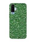 Printed Back Cover for Vivo X50 Close Up Green White Geometric Pattern