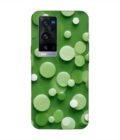 Printed Back Cover for Vivo X60 Pro Plus Close Up Green Background With White Polka Dots