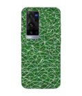 Printed Back Cover for Vivo X60 Pro Plus Close Up Green White Geometric Pattern