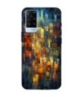 Printed Back Cover for Vivo X60 Close Up Colorful Mosaic Squares Shapes