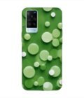 Printed Back Cover for Vivo X60 Close Up Green Background With White Polka Dots