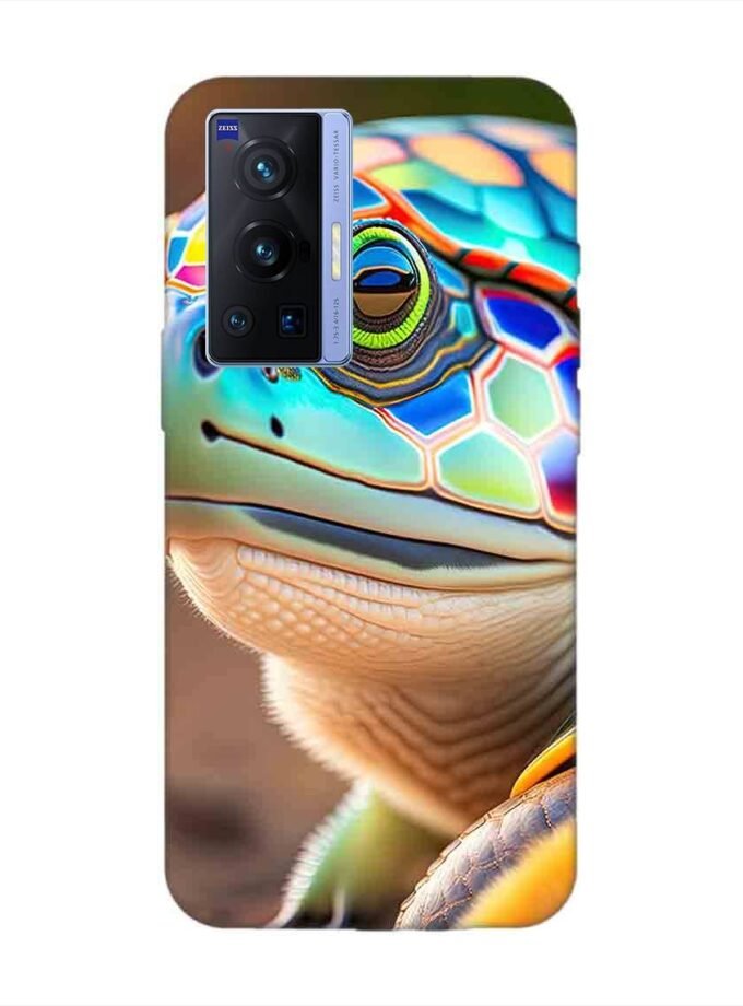 Printed Back Cover for Vivo X70 Pro (5G) Close Up Cute Turtle