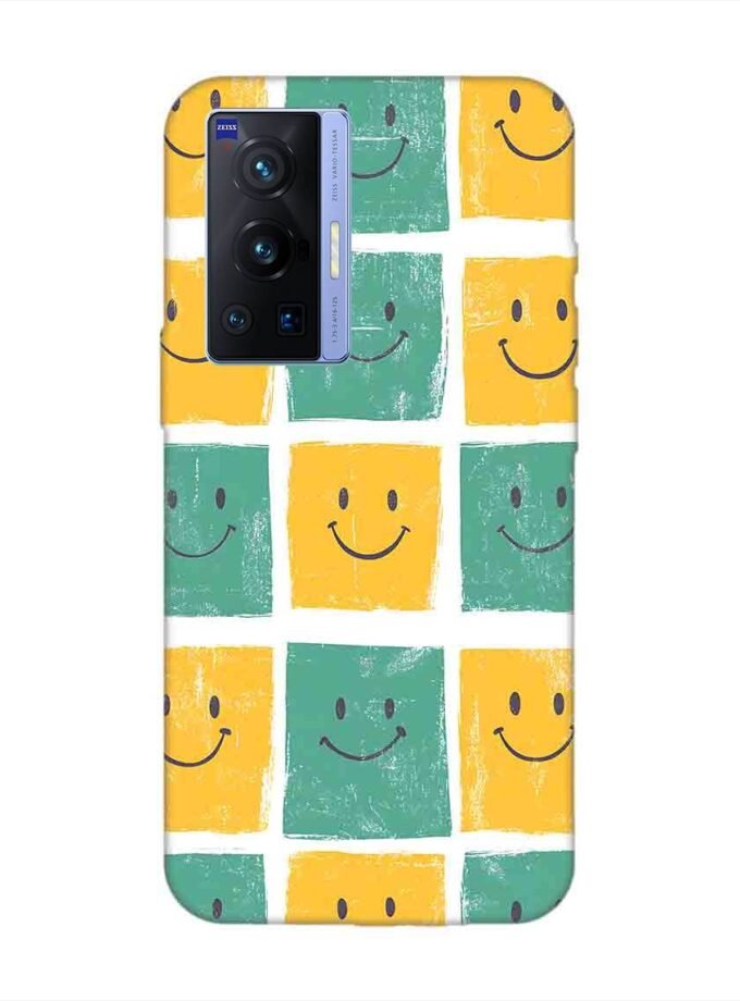 Printed Back Cover for Vivo X70 Pro (5G) Close Up Pattern Smiley Faces