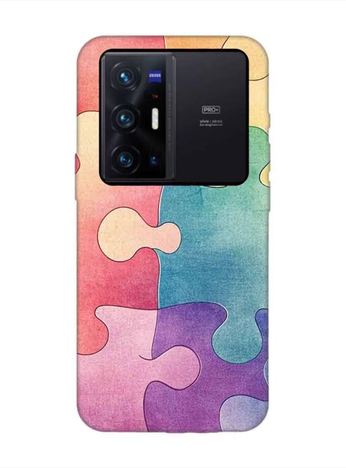 Printed Back Cover for Vivo X70 Pro Plus Close Up Colorful Puzzle Piece
