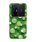 Printed Back Cover for Vivo X70 Pro Plus Close Up Green Background With White Polka Dots